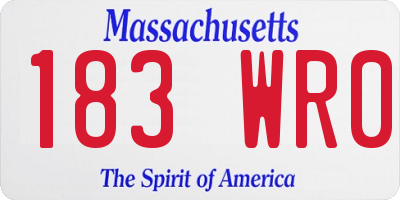 MA license plate 183WR0