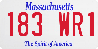 MA license plate 183WR1
