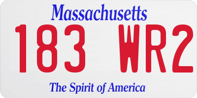 MA license plate 183WR2