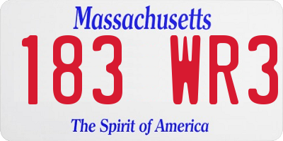 MA license plate 183WR3