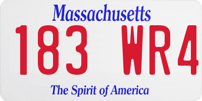 MA license plate 183WR4