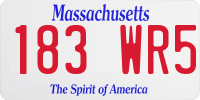 MA license plate 183WR5