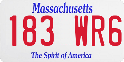 MA license plate 183WR6