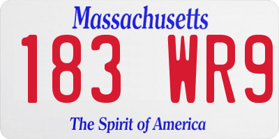 MA license plate 183WR9