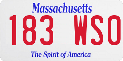 MA license plate 183WS0