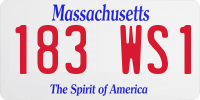 MA license plate 183WS1