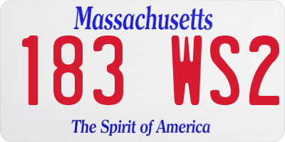 MA license plate 183WS2