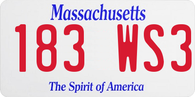 MA license plate 183WS3