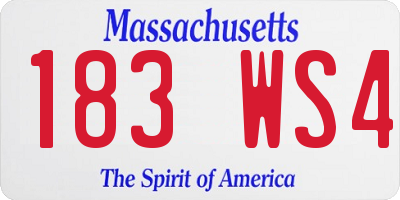 MA license plate 183WS4