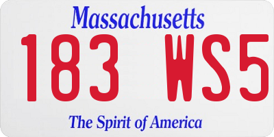 MA license plate 183WS5