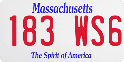 MA license plate 183WS6
