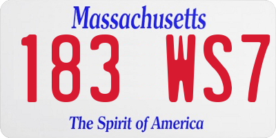 MA license plate 183WS7