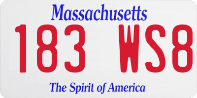 MA license plate 183WS8