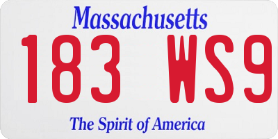 MA license plate 183WS9