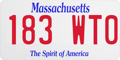 MA license plate 183WT0