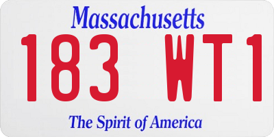 MA license plate 183WT1