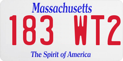 MA license plate 183WT2