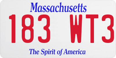 MA license plate 183WT3