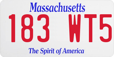 MA license plate 183WT5