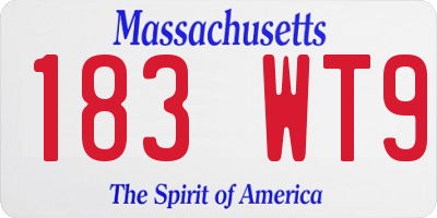MA license plate 183WT9