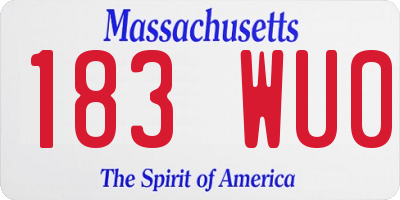 MA license plate 183WU0
