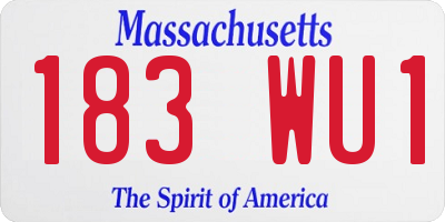 MA license plate 183WU1