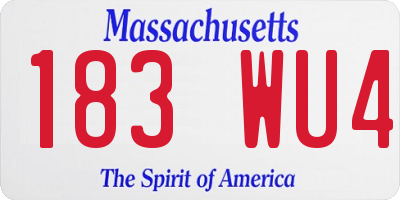 MA license plate 183WU4