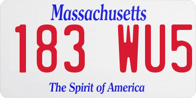 MA license plate 183WU5
