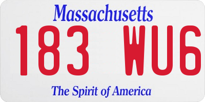 MA license plate 183WU6