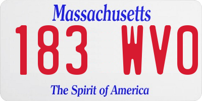 MA license plate 183WV0