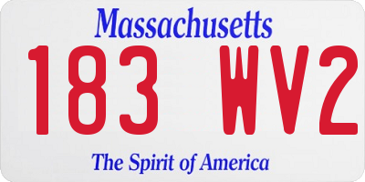 MA license plate 183WV2