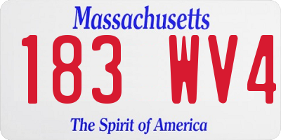 MA license plate 183WV4