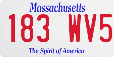 MA license plate 183WV5