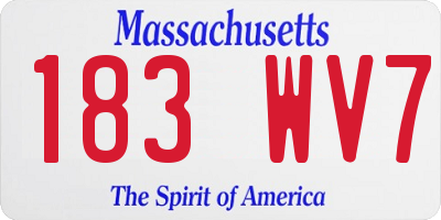 MA license plate 183WV7