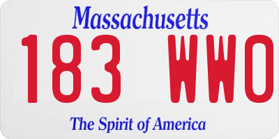 MA license plate 183WW0