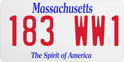 MA license plate 183WW1