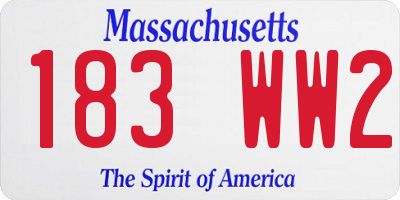MA license plate 183WW2