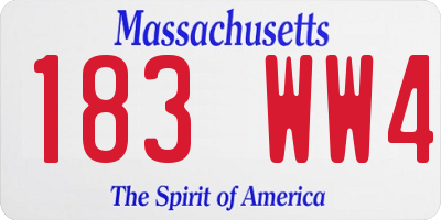 MA license plate 183WW4