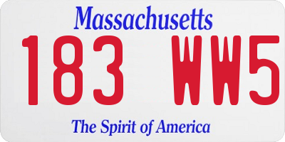 MA license plate 183WW5