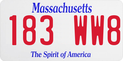 MA license plate 183WW8