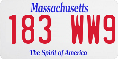 MA license plate 183WW9