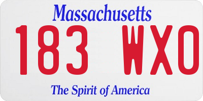 MA license plate 183WX0