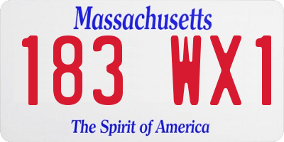 MA license plate 183WX1