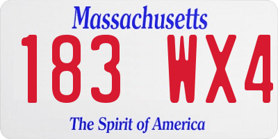 MA license plate 183WX4
