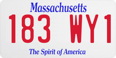MA license plate 183WY1