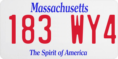 MA license plate 183WY4
