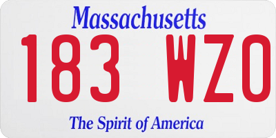 MA license plate 183WZ0