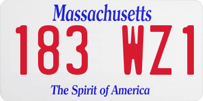 MA license plate 183WZ1
