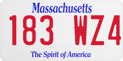 MA license plate 183WZ4