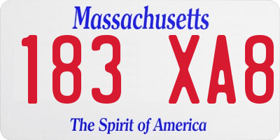 MA license plate 183XA8